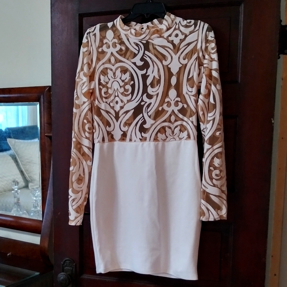 BoBee...Nude Embroidery Evening Dress😘